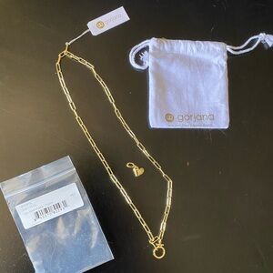 Gorjana Parker Necklace 20” NWT with Lou Heart Parker Charm gold plated
